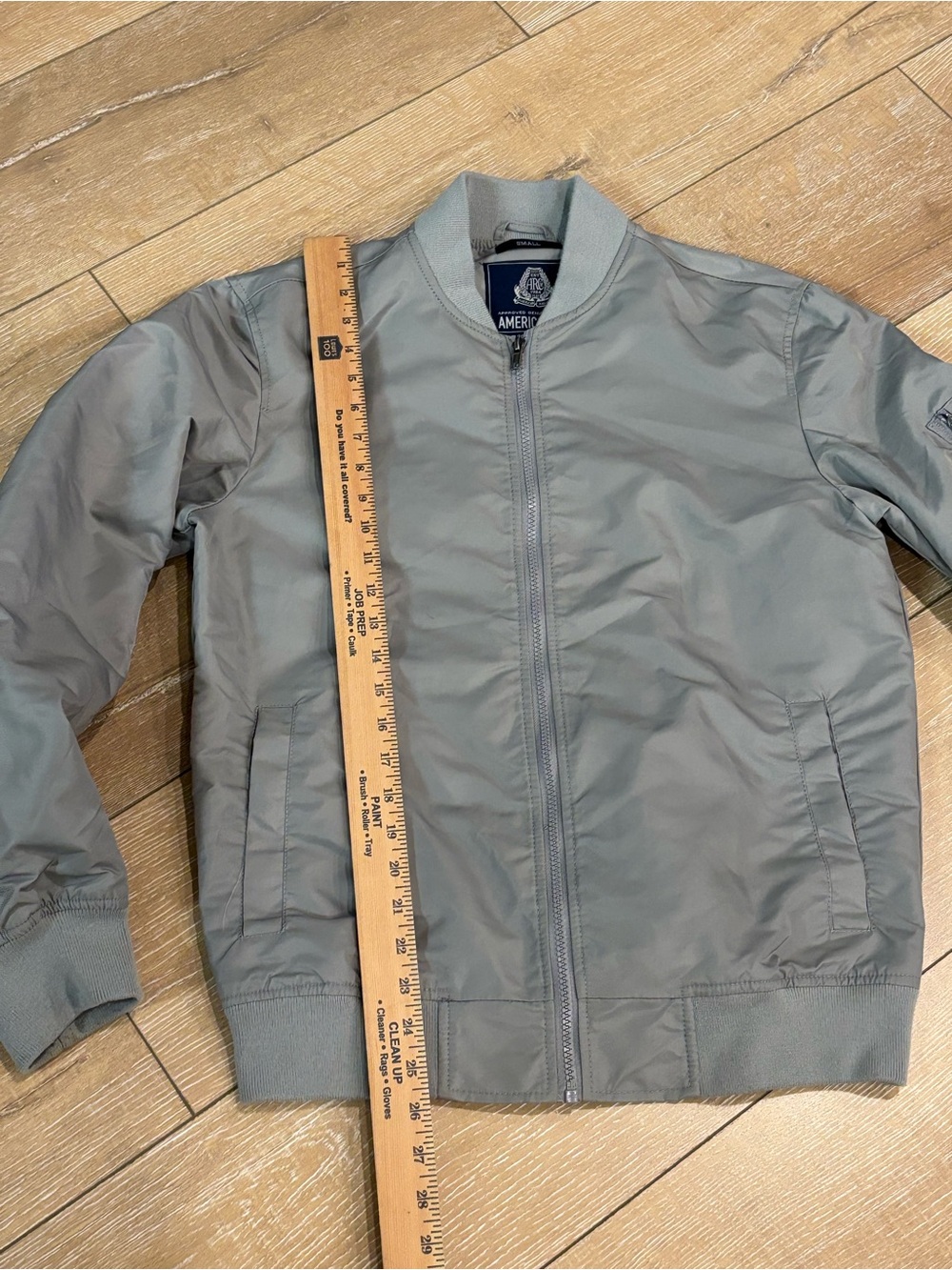 American Rag Gray Bomber Jacket Women’s Small Lightweight Zip Front utility coat - Picture 7 of 7